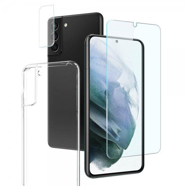 Northjo Samsung Galaxy S21 Plus Cover med Skærmbeskyttelse og Kamerabeskyttelse 3-i-1