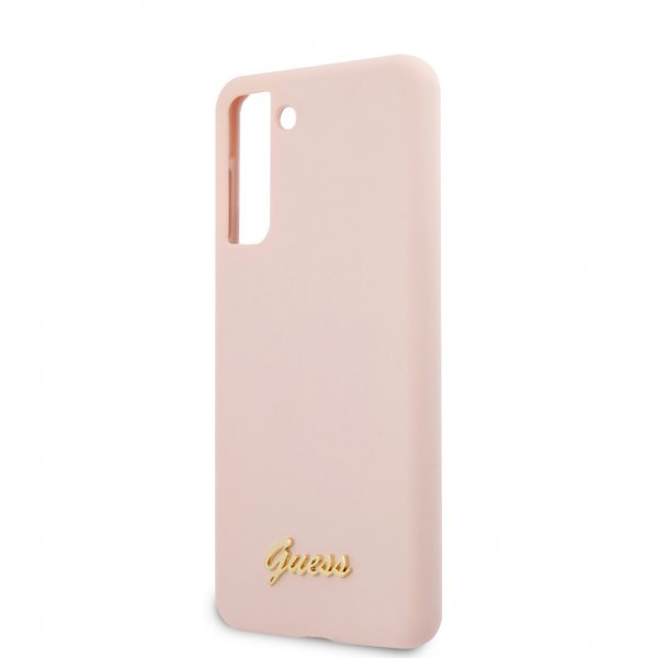 Guess Samsung Galaxy S21 Plus Cover Metal Logo Rosa
