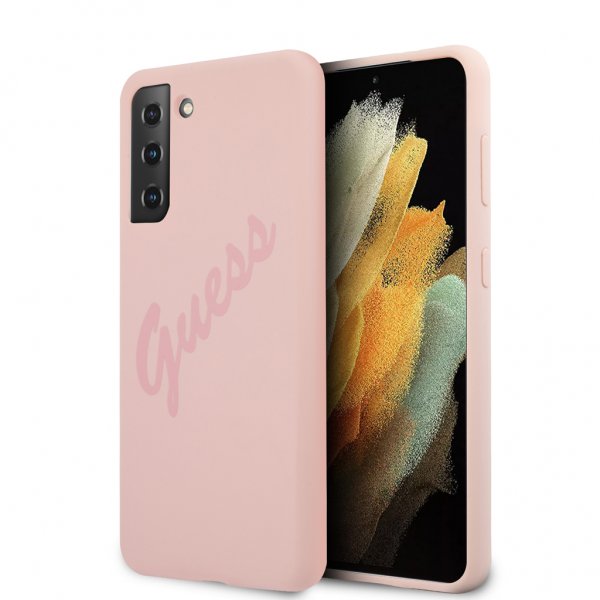 Guess Samsung Galaxy S21 Plus Cover Vintage Logo Pink