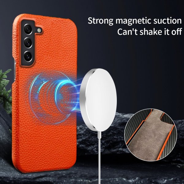 Samsung Galaxy S21 Cover Ægte Læder MagSafe Rød