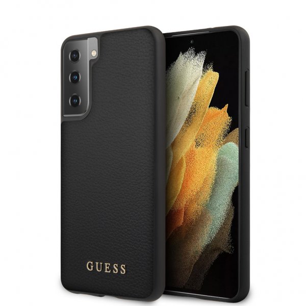Guess Samsung Galaxy S21 Cover Lædertekstur Sort