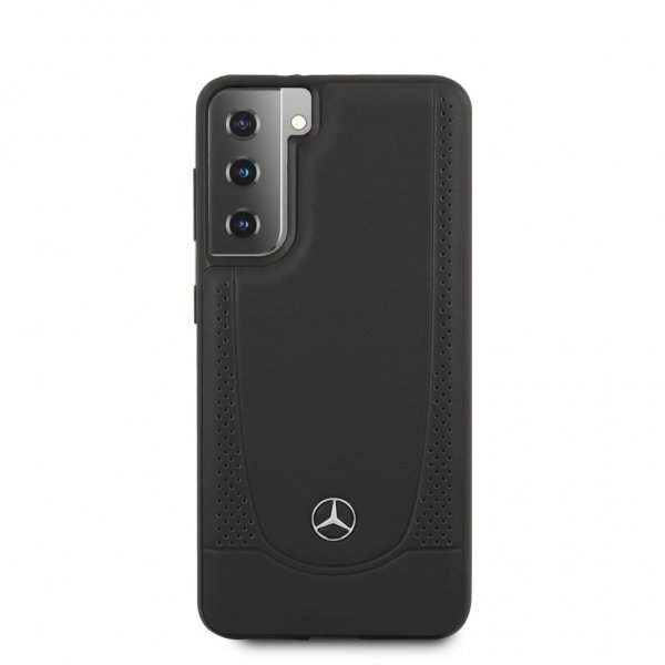 Mercedes Benz Samsung Galaxy S21 Cover Logo Perforeret Sort