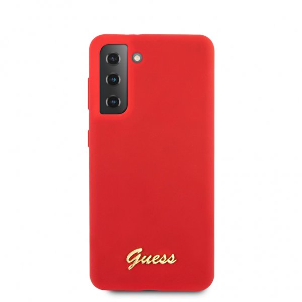 Guess Samsung Galaxy S21 Cover Metal Logo Rød
