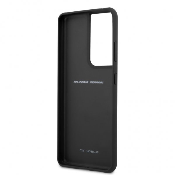 Ferrari Samsung Galaxy S21 Ultra Cover Logo Perforeret Sort