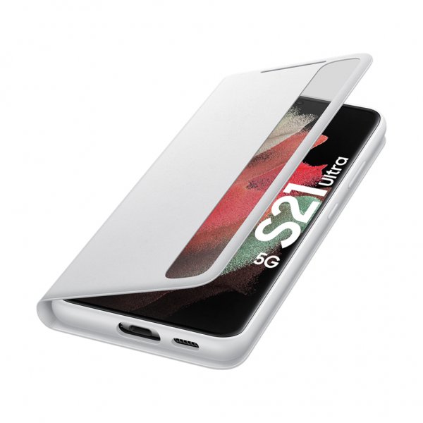 Samsung Original Galaxy S21 Ultra Cover Smart Clear View Cover Lysegrå