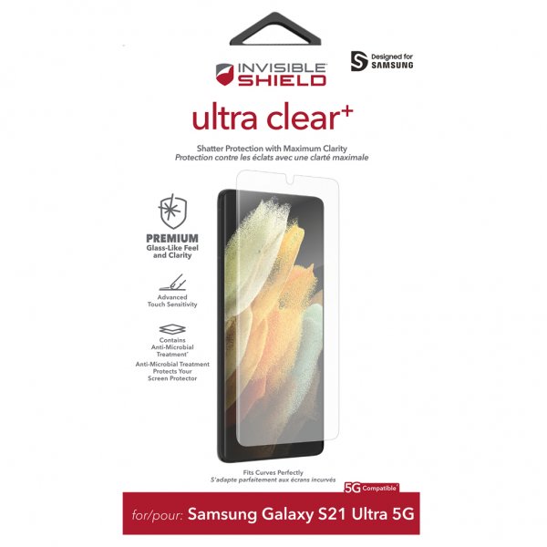 ZAGG InvisibleShield Samsung Galaxy S21 Ultra Skærmbeskytter Ultra Clear+