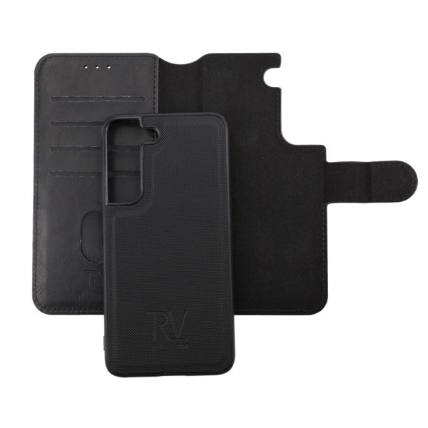 Rvelon Samsung Galaxy S22 Cover Magnetisk Aftageligt Etui Sort