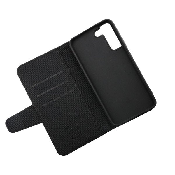 Rvelon Samsung Galaxy S22 Etui Udklappeligt Kortrum Sort