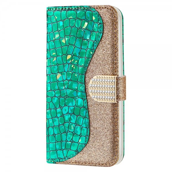 Samsung Galaxy S22 Plus Cover Krokodillemønster Glitter Grøn