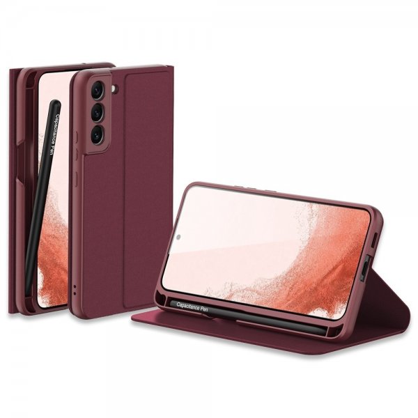GKK Samsung Galaxy S22 Plus Cover med Penneholder Vinrød
