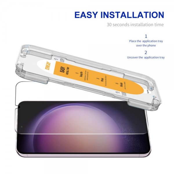 Enkay Samsung Galaxy S22 Plus/Galaxy S23 Plus Skærmbeskyttelse med Monteringsramme Easy Install