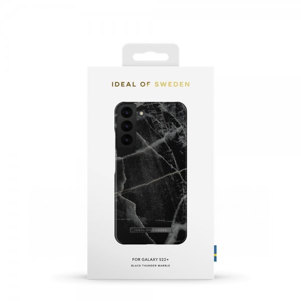 Ideal of Sweden Samsung Galaxy S22 Plus Cover Fashion Case Black Thunder Marble