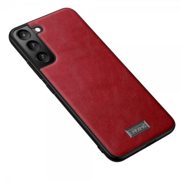 Sulada Samsung Galaxy S22 Plus Cover Lædertekstur Rød
