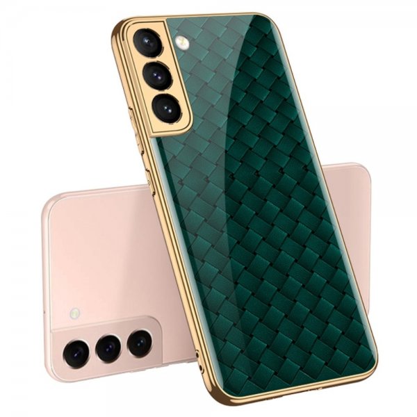 GKK Samsung Galaxy S22 Plus Cover Motiv Grøn Vævtekstur