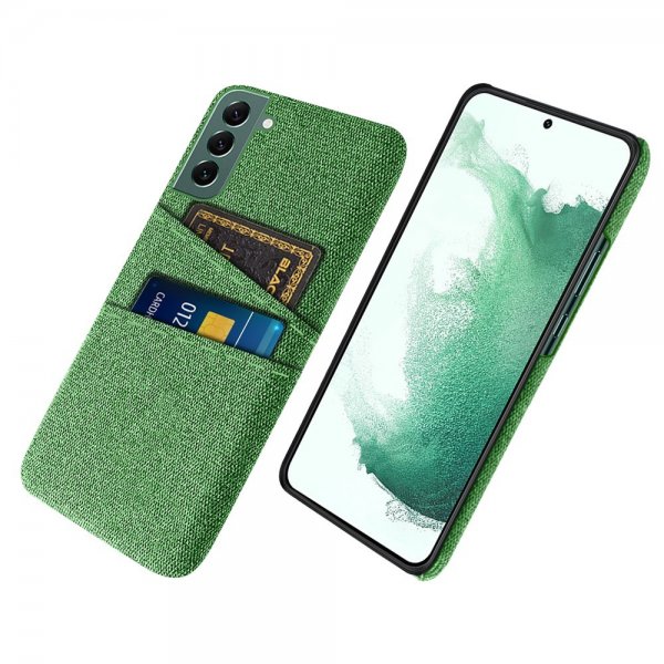 Samsung Galaxy S22 Plus Cover To Kortlommer Stof Grøn