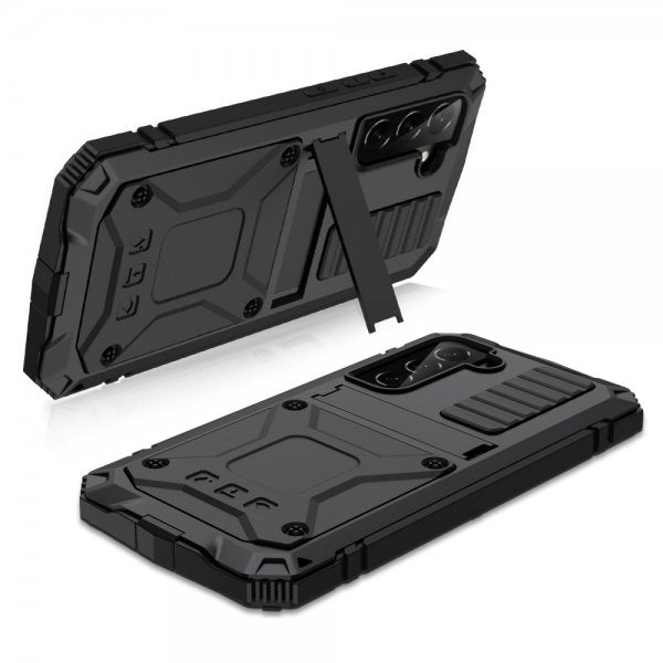 R-JUST Samsung Galaxy S22 Cover Metal Stødsikkert Sort