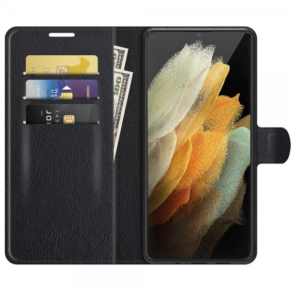 Nordic Covers Samsung Galaxy S22 Ultra Cover Litchi Raven Black