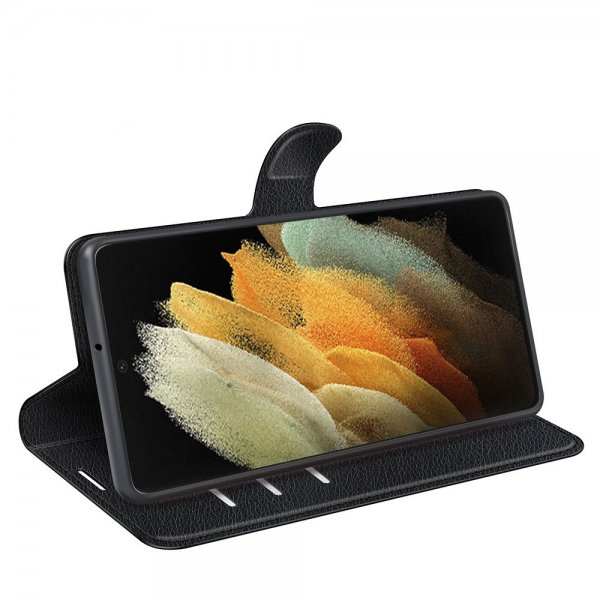 Nordic Covers Samsung Galaxy S22 Ultra Cover Litchi Raven Black