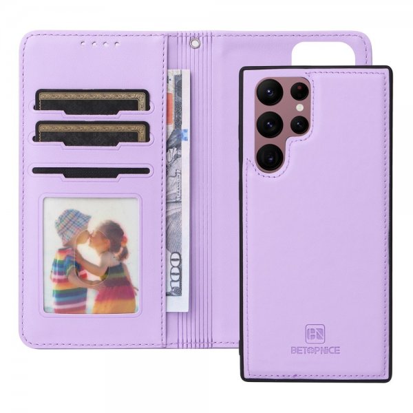 Betopnice Samsung Galaxy S22 Ultra Cover med Aftageligt Etui 005 Lilla