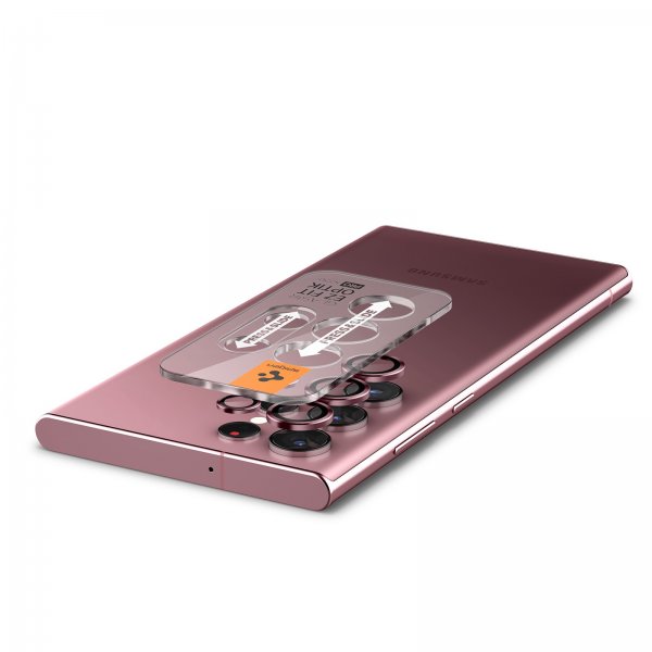 Spigen Samsung Galaxy S22 Ultra Kamerabeskyttelse GLAS.tR EZ Fit Optik Pro 2-pak Bordeaux