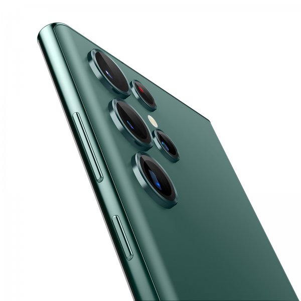 Spigen Samsung Galaxy S22 Ultra Kamerabeskyttelse GLAS.tR EZ Fit Optik Pro 2-pak Grøn