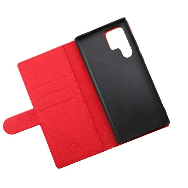 Rvelon Samsung Galaxy S22 Ultra Cover Magnetisk Aftagelig Skal Rød