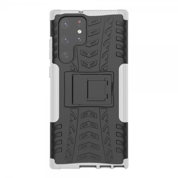 Samsung Galaxy S22 Ultra Cover Dækmønster Standfunktion Hvid