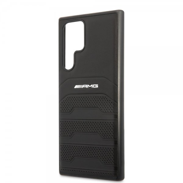 AMG Samsung Galaxy S22 Ultra Cover Prægede Linjer Sort