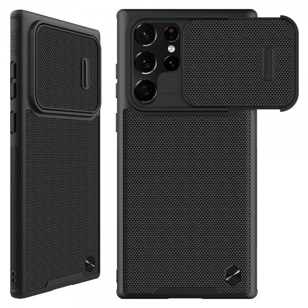 Nillkin Samsung Galaxy S22 Ultra Cover med Tekstur Kamerabeskyttelse Sort