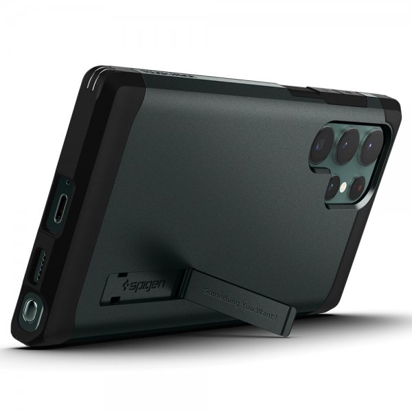 Spigen Samsung Galaxy S22 Ultra Cover Tough Armor Abyss Green