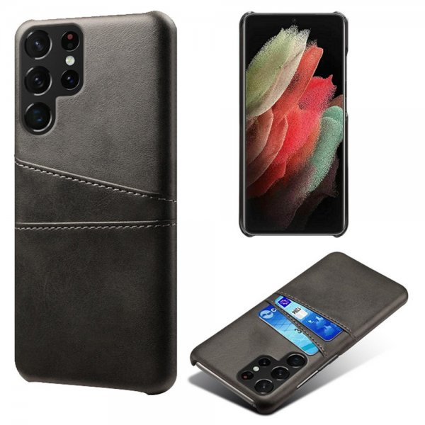 Samsung Galaxy S22 Ultra Cover med to Kortlommer Sort
