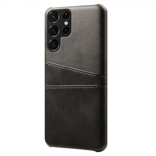 Samsung Galaxy S22 Ultra Cover med to Kortlommer Sort