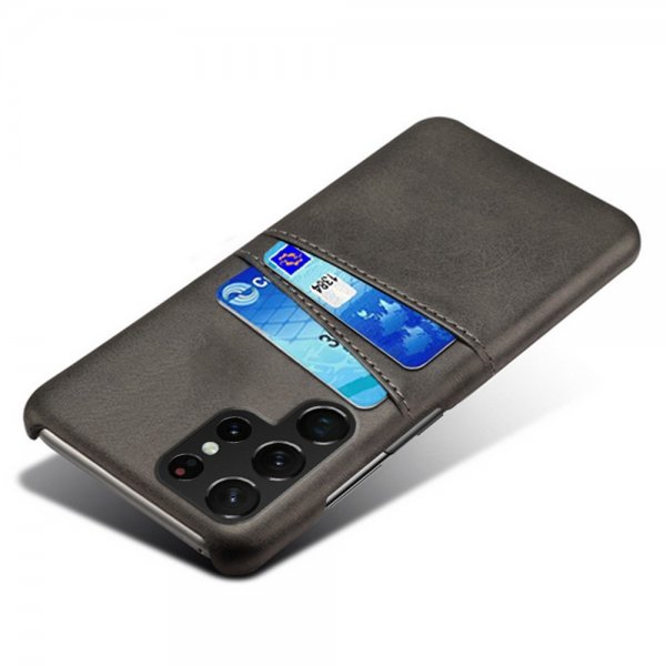 Samsung Galaxy S22 Ultra Cover med to Kortlommer Sort