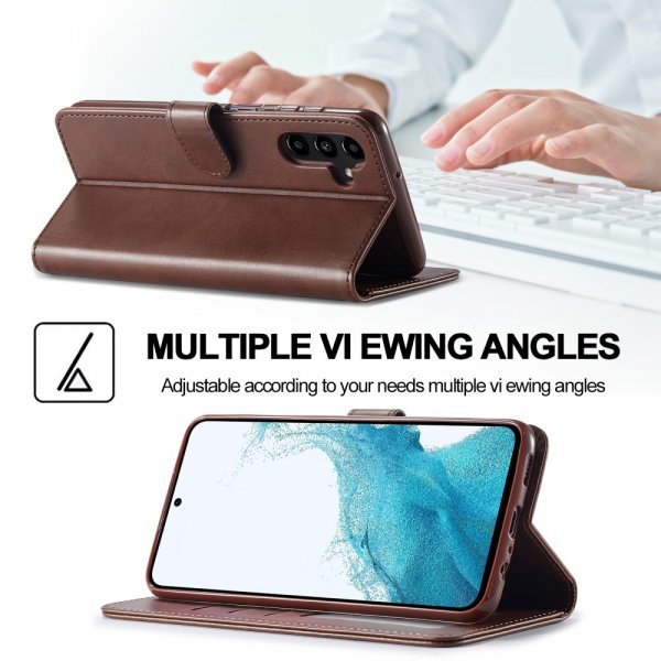 Lc.Imeeke Samsung Galaxy S23 FE Etui med Kortlomme Standerfunktion Brun