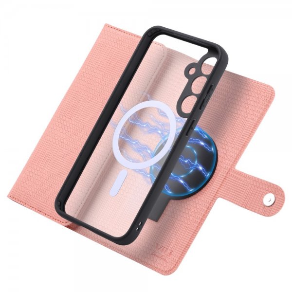 VILI Samsung Galaxy S23 FE Cover med Aftageligt Skal GHB Series MagSafe Rosa