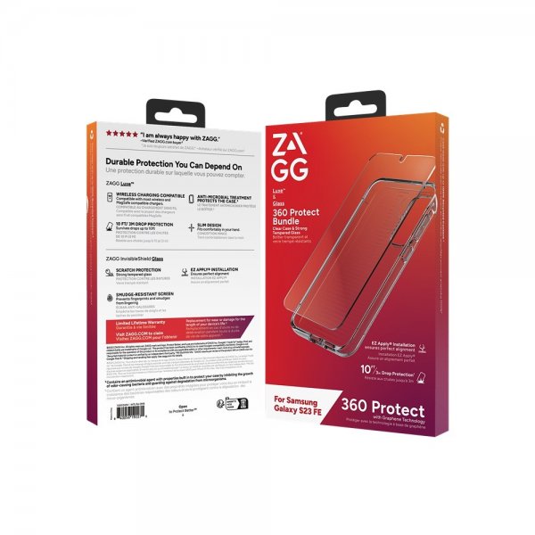 ZAGG Samsung Galaxy S23 FE Cover og Skærmbeskyttelse Luxe & Glass 360 Protect Bundle