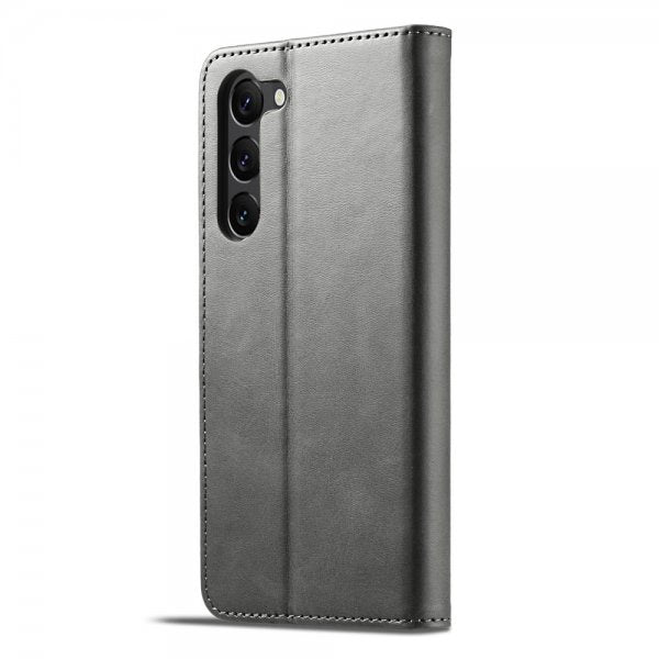 Lc.Imeeke Samsung Galaxy S23 Cover med Kortlomme og Standfunktion Grå