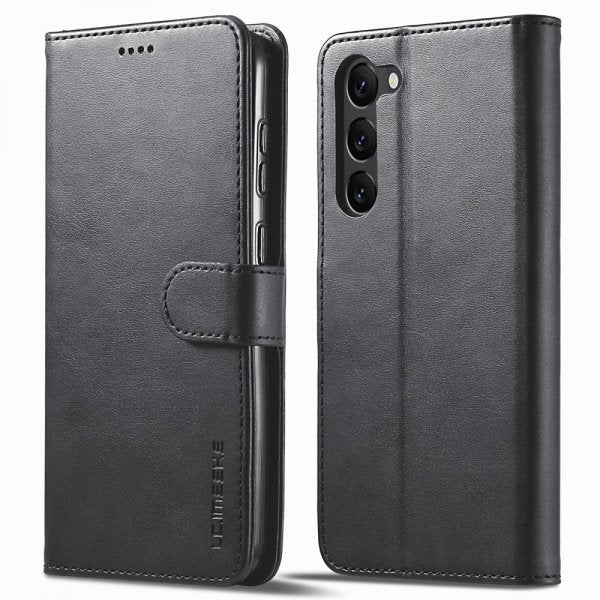 Lc.Imeeke Samsung Galaxy S23 Cover med Kortlomme og Standfunktion Sort