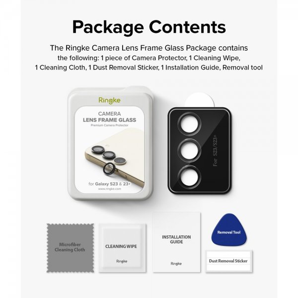 Ringke Samsung Galaxy S23/Galaxy S23 Plus Kamerabeskytter Camera Lens Frame Sort