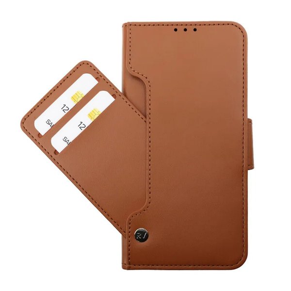 Rvelon Samsung Galaxy S23 Plus Cover Udklappeligt Kortrum Brun
