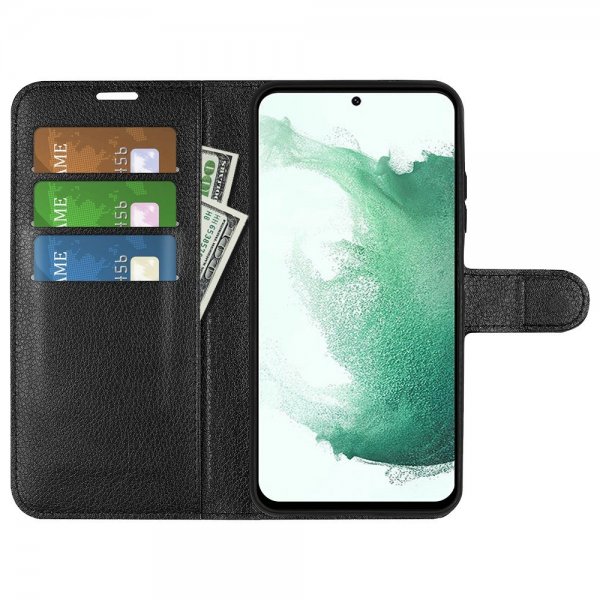 Nordic Covers Samsung Galaxy S23 Plus Cover Litchi Raven Black