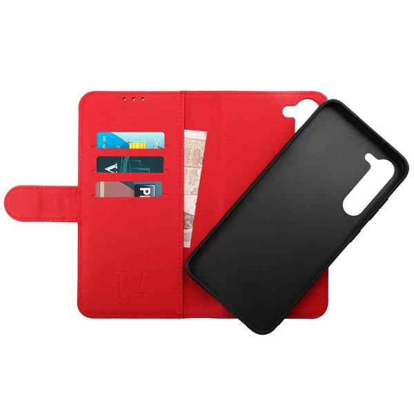 Rvelon Samsung Galaxy S23 Plus Cover Magnetisk Aftagelig Skal Rød