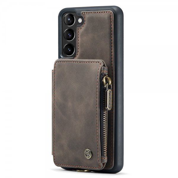 CaseMe Samsung Galaxy S23 Plus Cover C20 Kortlomme Lynlås Kaffe