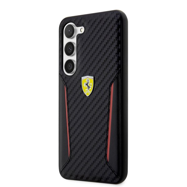Ferrari Samsung Galaxy S23 Plus Cover Carbon & Stripe Sort