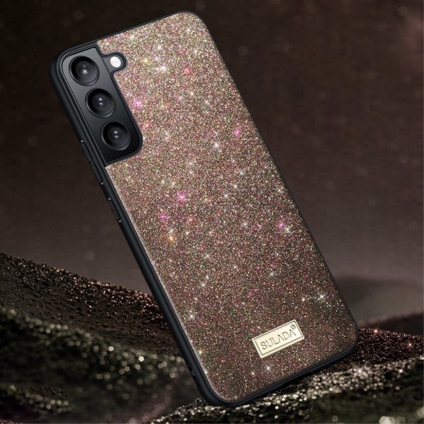 Sulada Samsung Galaxy S23 Plus Cover Glitter Rosa Guld