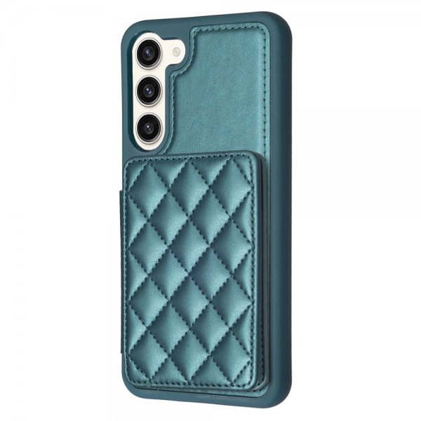 Samsung Galaxy S23 Plus Cover Kortholder Rombemønster Grøn