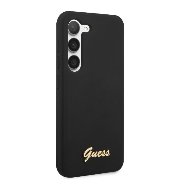 Guess Samsung Galaxy S23 Plus Cover Liquid Silicone Metal Logo Sort