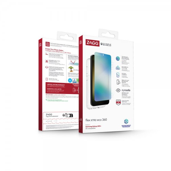 ZAGG InvisibleShield Samsung Galaxy S23 Plus Cover med Skærmbeskyttelse Flex XTR2 Eco 360