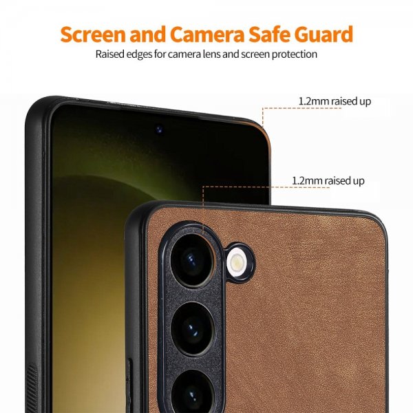 Enkay Samsung Galaxy S23 Plus Cover med Skærmbeskyttelse Lædertekstur Lilla