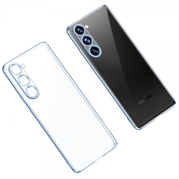 Samsung Galaxy S23 Plus Cover Forgyldt Kant Lyseblå